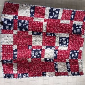 Handmade Nautical themed baby quilt